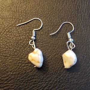 Boutique Simple Marble Looking Drop Fashion Earrings